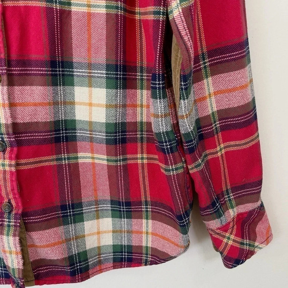 Roots Flannel Button Elbow Patch Cotton Shirt - Picture 5 of 14